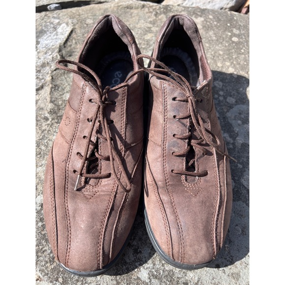 Ecco Shoes - Ecco‎ brown suede lace up oxfords 39/8.5 comfortable support flats logo